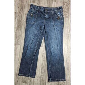 Simply Vera Vera Wang Womens Size 6 Petite Pockets Straight Leg Denim Blue Jeans